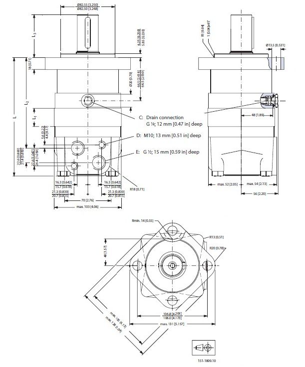 [DANF151F0503] Motor OMS 160 cc - as 32 mm - max.470 t/min - max. 75 l/min - max. 210 bar