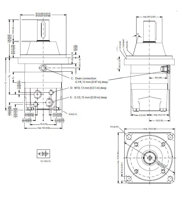 [DANF151F0609] Motor OMSW 400 cc - as 35 mm  conisch - max.190 t/min - max. 75 l/min - max. 160 bar