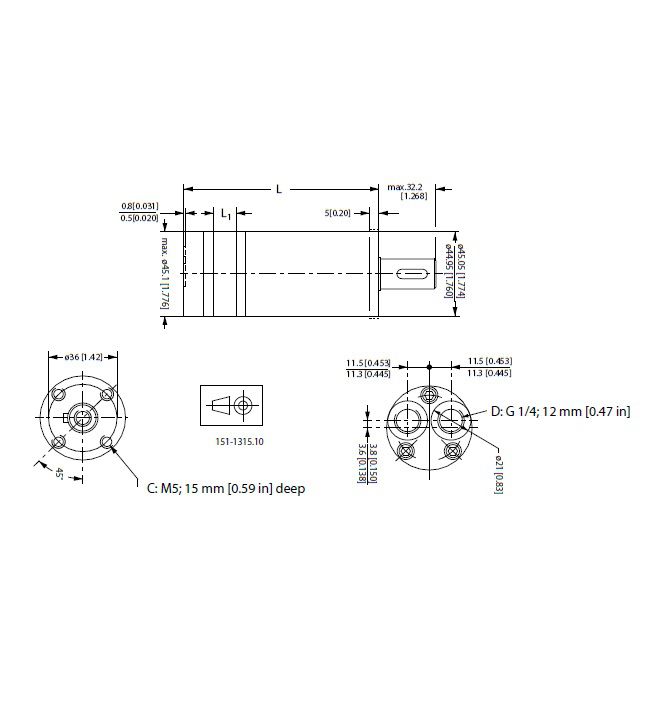 [DANF151G2004] Motor OML 32,0 cc - as 16 mm - max.500 t/min - max. 16 l/min - max. 70 bar - End ports