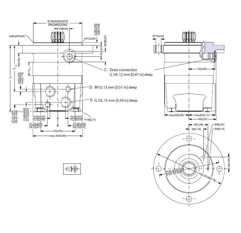 [DANF151F0538] Motor OMSS 160 cc - as Ø 22 mm - getand 12 T - max.470 t/min - max. 75 l/min - max. 210 bar