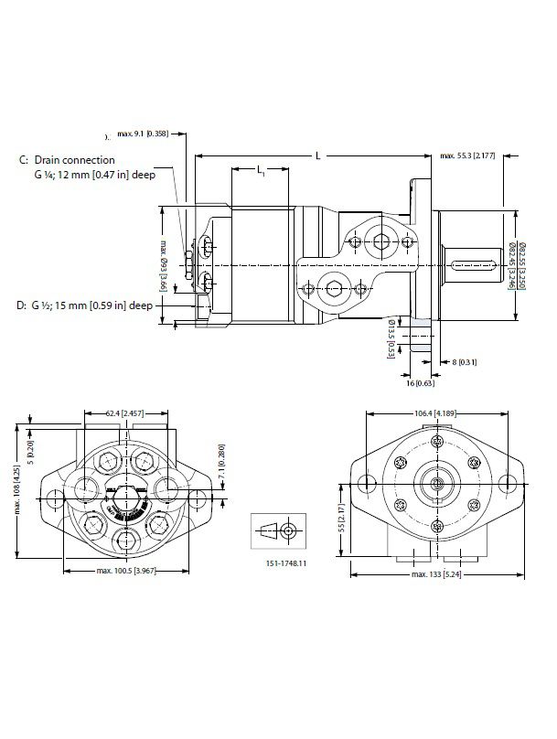 [DANF151-5192] Motor OMP 80 cc - as 25 mm - End port (11185713)