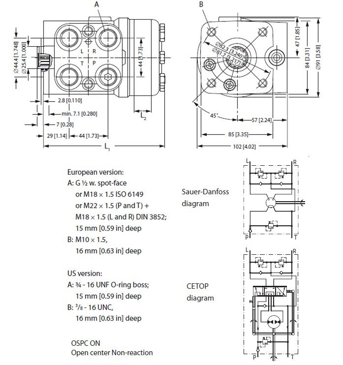 [DANF150-1151] Orbitrol OSPC 100 ON - RV 90 bar - SV 150 bar