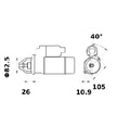 [ISKRIS1072] Reductiestarter Mahle MS30  3,2 Kw - 12V - 11T