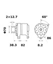 [ISKRIA0985] Alternator Mahle MG539  14V - 80 A