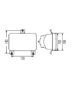 [HELL1AB003177-611] Koplamp - P43t - H4 - 60/55w - 167 x 107 x 109