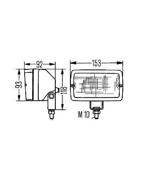 [HELL1GA005060-041] Werklamp - 153 x 93 x 92 - H3 - met wafeloptiek voor nabijverlichting