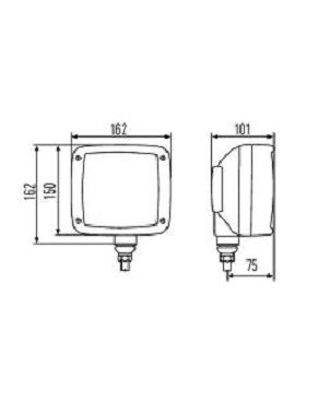 [HELL1EA996127-001] Koplamp - PX26d - H7 - 55w - H3 - 165 x101 x 75