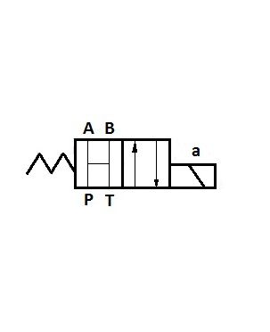 [DKWK 80 300 001 S] Verdeler 4/2.  P - A - B - T  verbonden. 12V