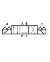 [DKWK 80 300 052 S] Verdeler 4/3. P - T  verbonden   A - B  gesloten. 12V