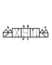 [DKWK 80 300 061 S] Verdeler 4/3. P  gesloten  A - B - T verbonden. 12V