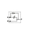 [DKWK 80 007 252] Debietregelaar 3/4" x 1/2" BSP - max 65L - prioriteit regelbaar 0 - 25L - met terugslagklep