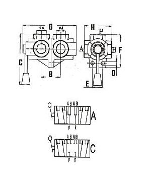 [DKWK 80 900 200] Kogelkraan 6 wegen 3/8" BSP binnen - gietijzer