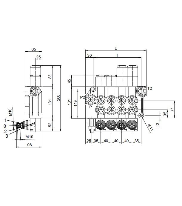 [DKWK 80 103 021] Verdeler 3xDW 65L/min - 1/2"