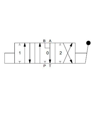 [DKWK 80 102 854] Schuif dubbelwerkend P- ges.A-B-T verb. (Joy-stick)