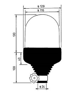 [AEBB535B-12V] Draailicht - oranje - 12 volt - buisbevestiging flexibel 