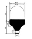 [AEBB535B-12V] Draailicht - oranje - 12 volt - buisbevestiging flexibel 