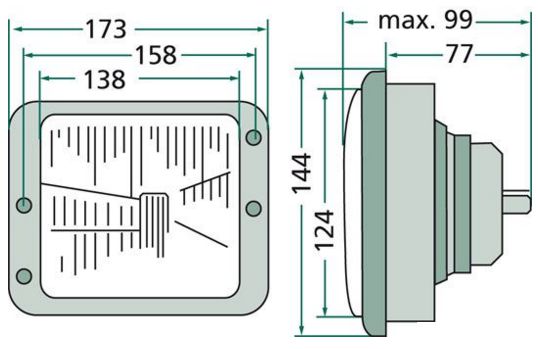 [HELL1AA004109-021] Koplamp - P43t - H4 - 60/55w - 173 x 144 x 99