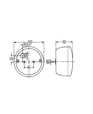 [HELL2SD001685-211] Achterlicht - pinker - stop - stand - Ø 140 x 80