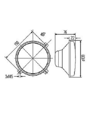 [HELL1A3996002-261] Koplamp met standlicht - P43t - H4 - 60/55w
