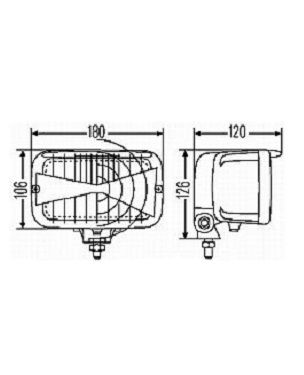 [HELL1AB007145-007] Koplamp met standlicht - P45t - 45/40w - 180 x 106 x 120