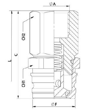 [DKWK 80 961 004] Snelkoppeling  mannelijk binnendraad - DN 13 - 1/2" BSP vr.