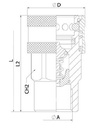 [DKWK 80 950 110] Snelkoppeling vrouwelijk - DN 10 - 3/8" BSP - trekken