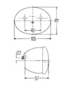 [HELL2ST001673-011] Achterlicht - pinker - stop - stand - plaat - ovaal - 105 x 57