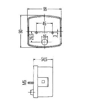[HELL2SD002776-231] Achterlicht - pinker - stop - stand - 95 x 90 x 54 - links