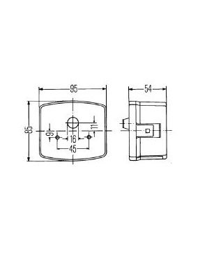 [HELL2SD003182-051] Achterlicht - pinker - stop - stand - 95 x 85 x 54 - links