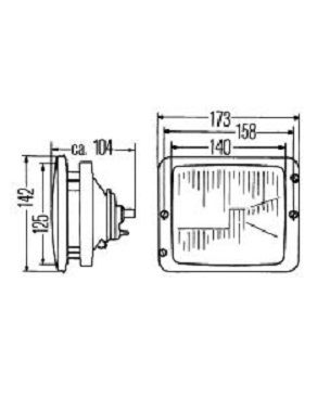 [HELL1AB001100-001] Koplamp met standlicht - P45t - 45/40w - 173 x 142 x 104