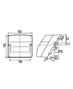 [HELL2SD996030-021] Achterlicht - pinker - stop - stand - 155 x 140 - rechts