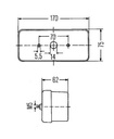 [HELL2SE002582-071] Achterlicht - pinker - stop - stand - plaat - 170 x 75 x 62 - links