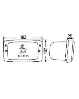 [HELL1GB996080-031] Werklamp dubbel - 182 x 102 x 97 - H3