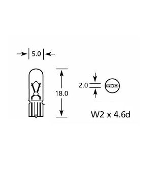 [OSRA2741] Gloeilamp   24V   1,2W   W2x4,6d