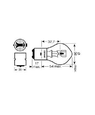 [OSRA7327] Gloeilamp   12V   35/35W   BA20d