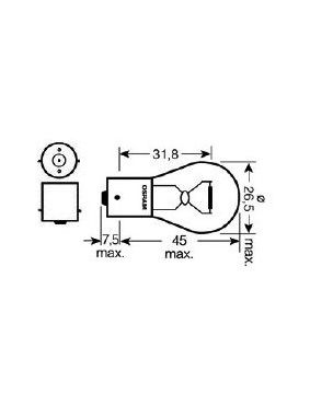 [OSRA7506] Gloeilamp   12V    21W     BA15s