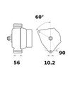 [ISKRIA1320] Alternator Mahle MG182  14V - 120 A
