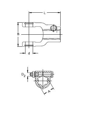 [WALT10.10.06] Gaffel met bout AGKF 1.3/8" - 6