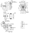 [DKWK 81 009 106 B] Pomp 4 gaten 71,4 x96 - conische as - 22,5 cc - Links draaien - Bosch