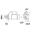 [ISKRIS1133] Reductiestarter Mahle MS43  4,2 Kw - 12V - 10T