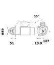 [ISKRIS1157] Reductiestarter Mahle MG416  4,2 Kw - 12V - 10T 