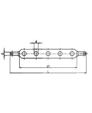 [DKWK 90 501 426] Trekstang cat 2 - Ø 28 mm - L = 900 mm - 9 gaten