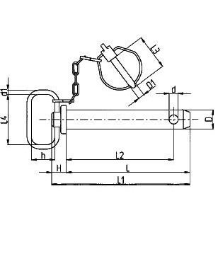 [DKWK 90 501 902] Pen met handvat Ø 19 mm - L = 180 mm