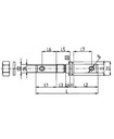 [DKWK 90 501 755] Pen dubbel  28 x 28 x 22 mm L = 200 mm