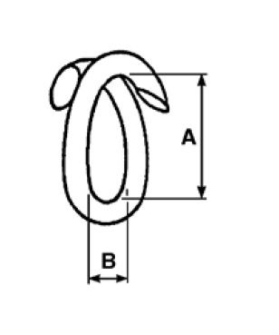[DKWK 90 502 181]  Open schakel  ( Ø 8,0)
