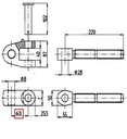 [DKWK 90 500 578] Gaffelkop Ø 28,2 mm - M36 rechts