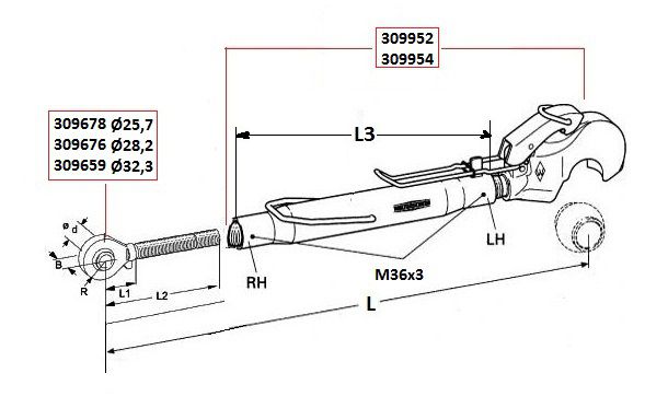 [WKSS309952] Derde punt CAT 3 - buis L = 440 mm