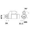[ISKRIS1101] Reductiestarter Mahle MS86  2,0 Kw - 12V - 9T