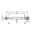[DKWK 90 500 060] Derde punt CAT 2 - buis L = 180 mm - kogel Ø 25,4 mm - kogel 25,4 mm