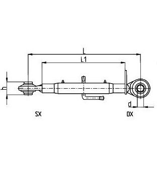 [DKWK 90 500 076] Derde punt CAT 2 - buis L = 400 mm - kogel Ø 25,4 mm - kogel 25,4 mm